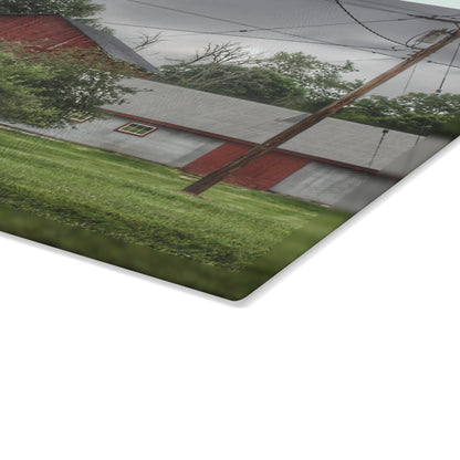 U R There Photography Hidden Red of M-24 Rustic Farmhouse Tempered-Glass Cutting Board