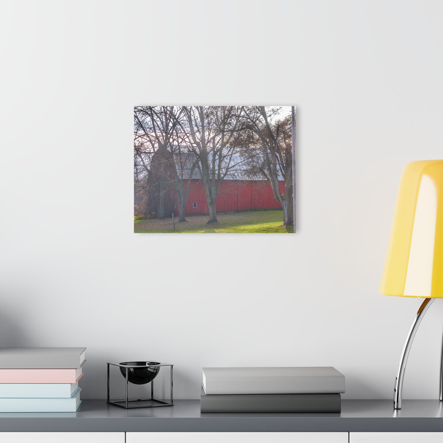 U R There Photography Vienna Road Hidden Red Rustic Farmhouse Acrylic Wall Print