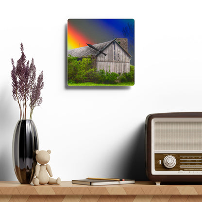 U R There Photography Wilder Road Wonderment Rustic Farmhouse Acrylic Analog Wall Clock