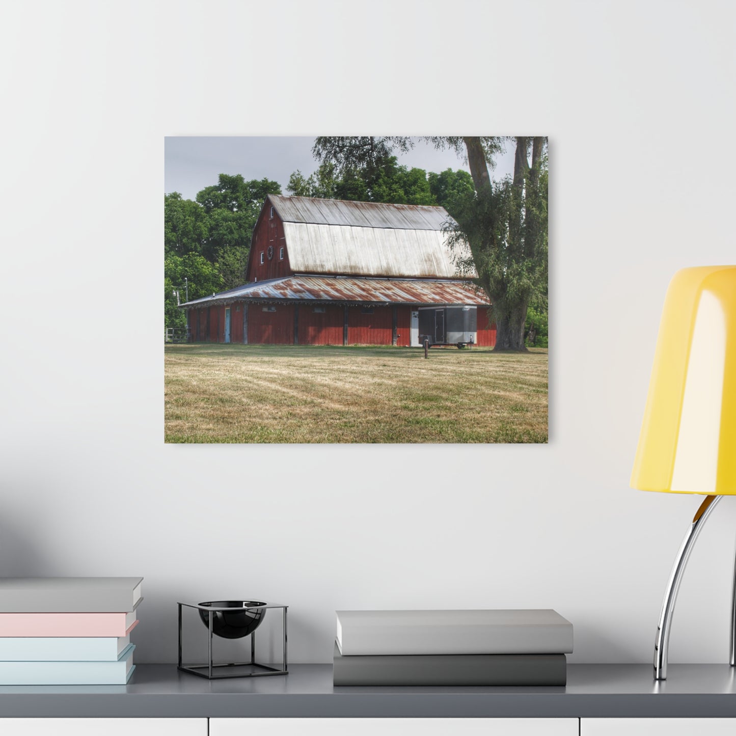 U R There Photography West Hurd Road Red Rustic Farmhouse Acrylic Wall Print