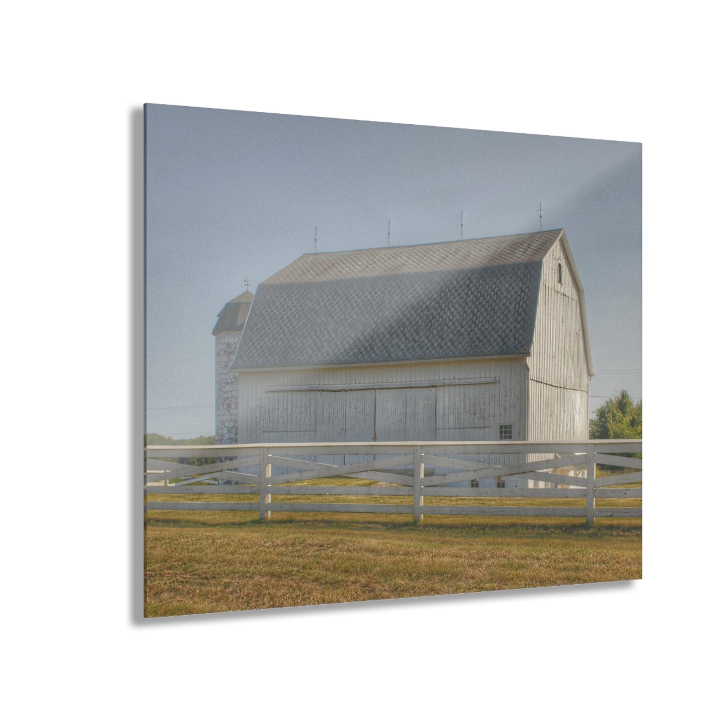 U R There Photography Belsay Road White Rustic Farmhouse Acrylic Wall Print