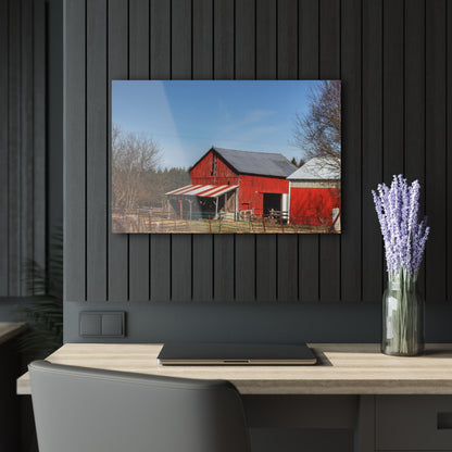 U R There Photography Cass City Carousel Red Rustic Farmhouse Acrylic Wall Print
