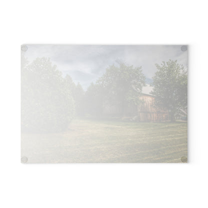 U R There Photography Thistle Valley Weathered Grey Rustic Farmhouse Tempered-Glass Cutting Board
