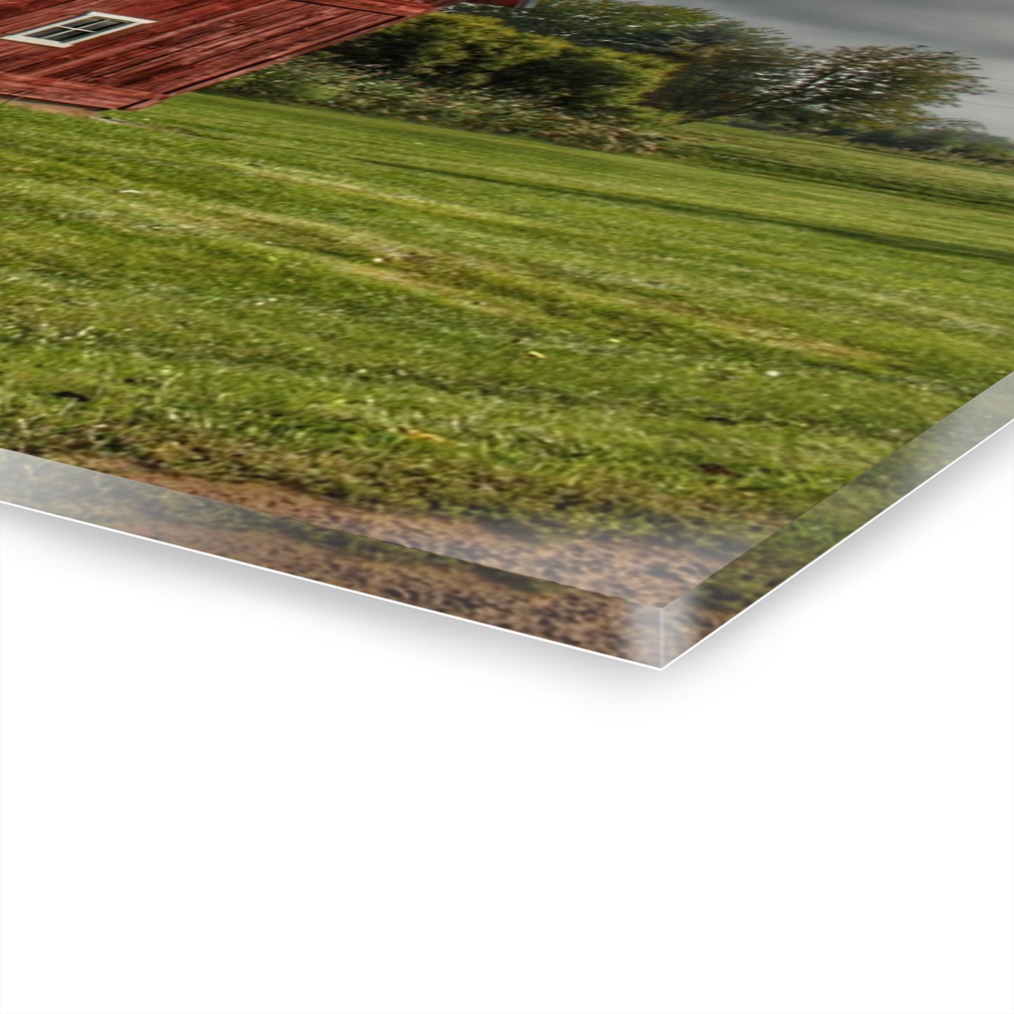 U R There Photography Hollow Corners Red and Silo Rustic Farmhouse Acrylic Wall Print