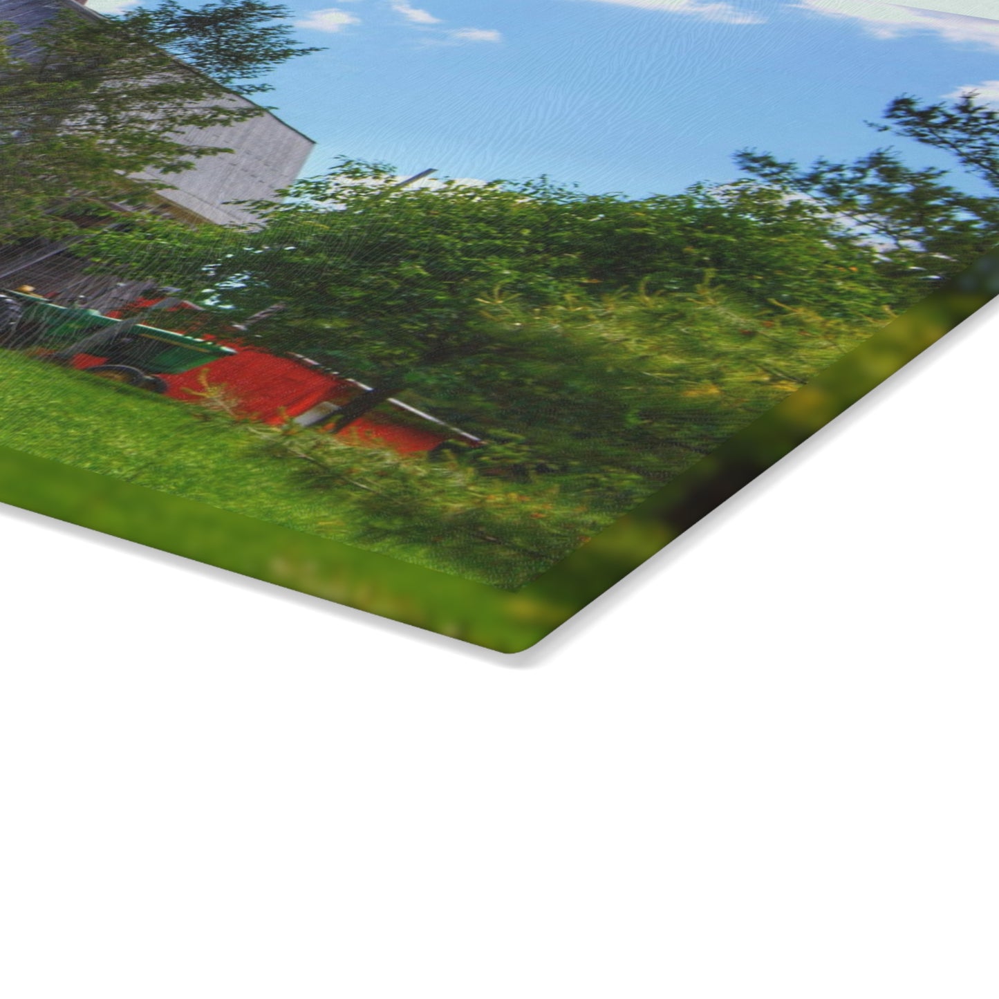 U R There Photography Bordman Road Hidden Grey Rustic Farmhouse Tempered-Glass Cutting Board