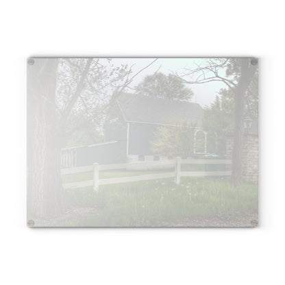 U R There Photography Lake George Road Fox Green Rustic Farmhouse Tempered-Glass Cutting Board