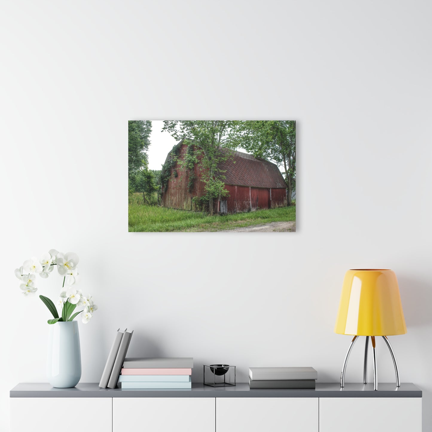 U R There Photography West Murphy Lake Red Rustic Farmhouse Acrylic Wall Print
