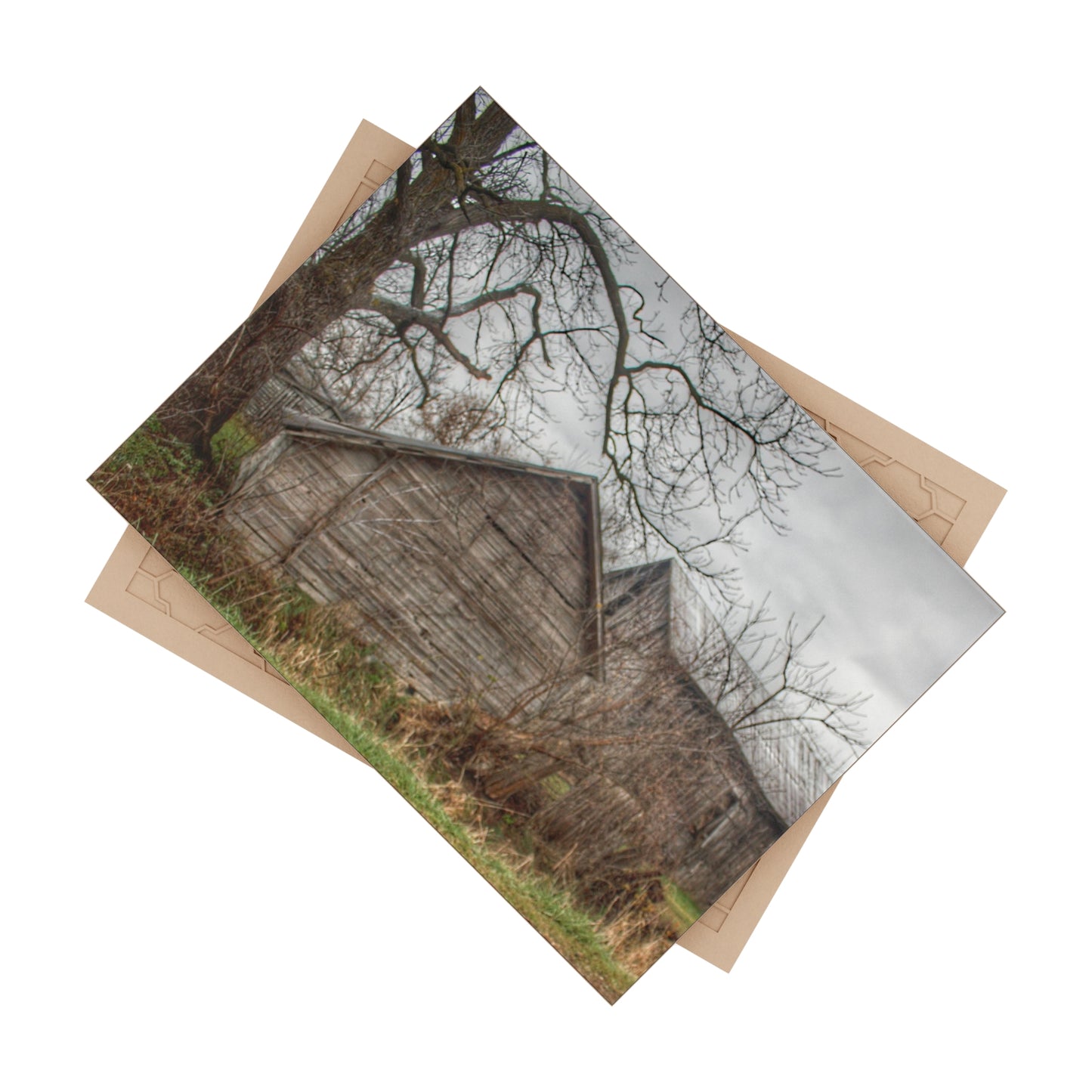 U R There Photography Bowers Road Greys II Rustic Farmhouse Decorative Ceramic Tile