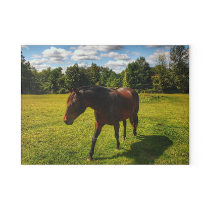 U R There Photography Brown Beauty II Rustic Farmhouse Tempered-Glass Cutting Board