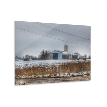 U R There Photography Noble Road Blue Cow Barn Rustic Farmhouse Acrylic Wall Print