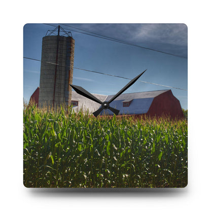 Rustic Farmhouse Wall Clock featuring Above the Corn on Tuscola Road
