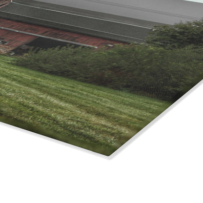 U R There Photography Bowers Road Grey Duo II Rustic Farmhouse Tempered-Glass Cutting Board
