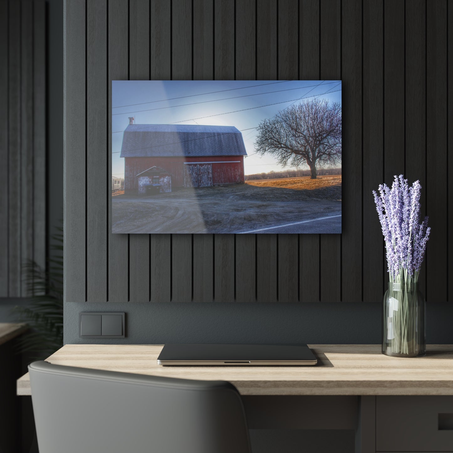 U R There Photography Rochester Red on a Spring Morning Rustic Farmhouse Acrylic Wall Print