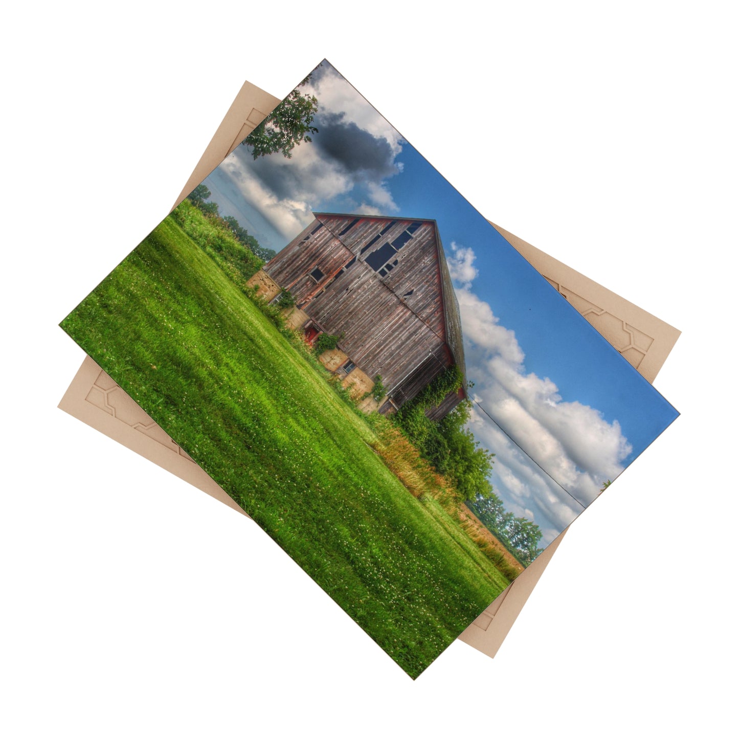 U R There Photography Bohms Road Grey I Rustic Farmhouse Decorative Ceramic Tile