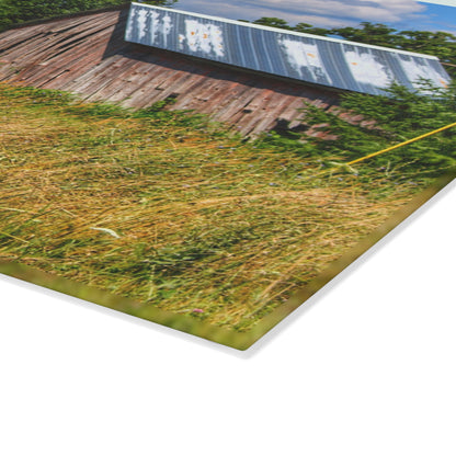 U R There Photography Lake Road Little Crooked Grey Rustic Farmhouse Tempered-Glass Cutting Board