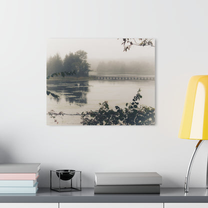 U R There Photography Bridge in Fog Rustic Farmhouse Acrylic Wall Print