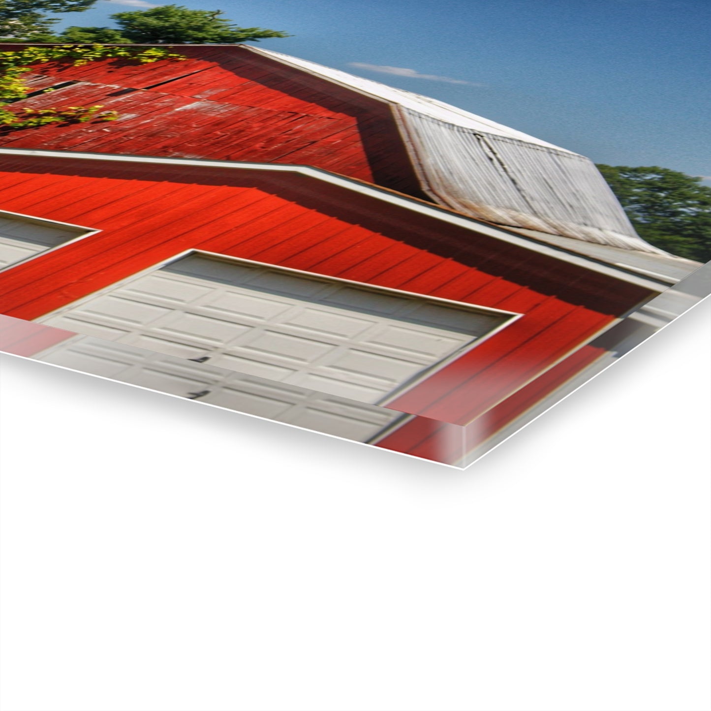 U R There Photography McKeen Lake Road Reds I Rustic Farmhouse Acrylic Wall Print