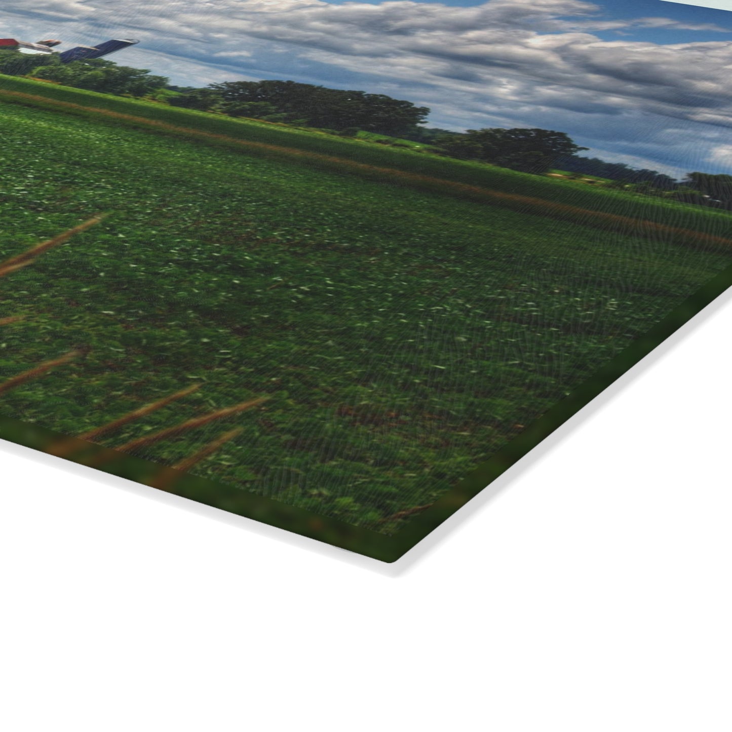 U R There Photography Farm from a Distance Rustic Farmhouse Tempered-Glass Cutting Board