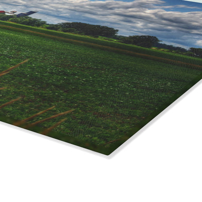 U R There Photography Farm from a Distance Rustic Farmhouse Tempered-Glass Cutting Board