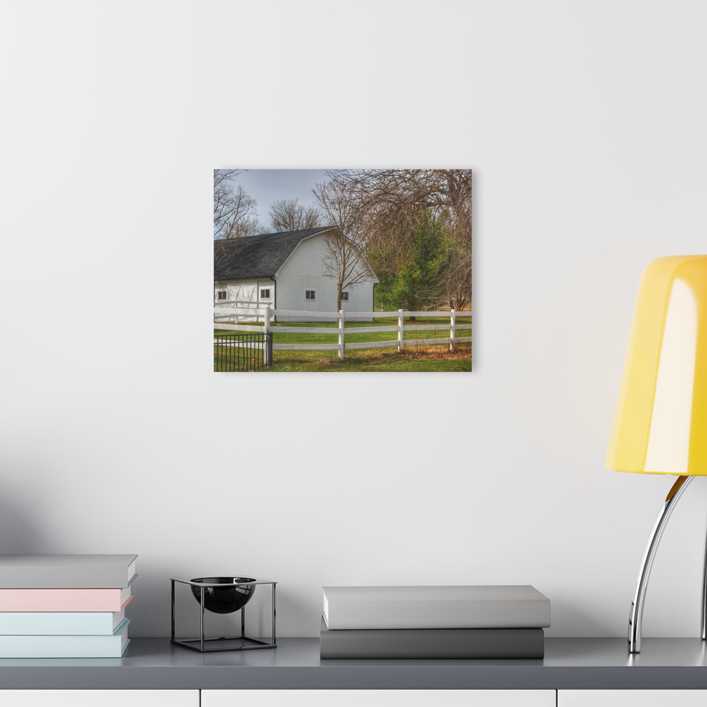 U R There Photography Collins Road White Rustic Farmhouse Acrylic Wall Print
