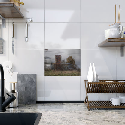 U R There Photography Bordman Road Grey Rustic Farmhouse Decorative Ceramic Tile