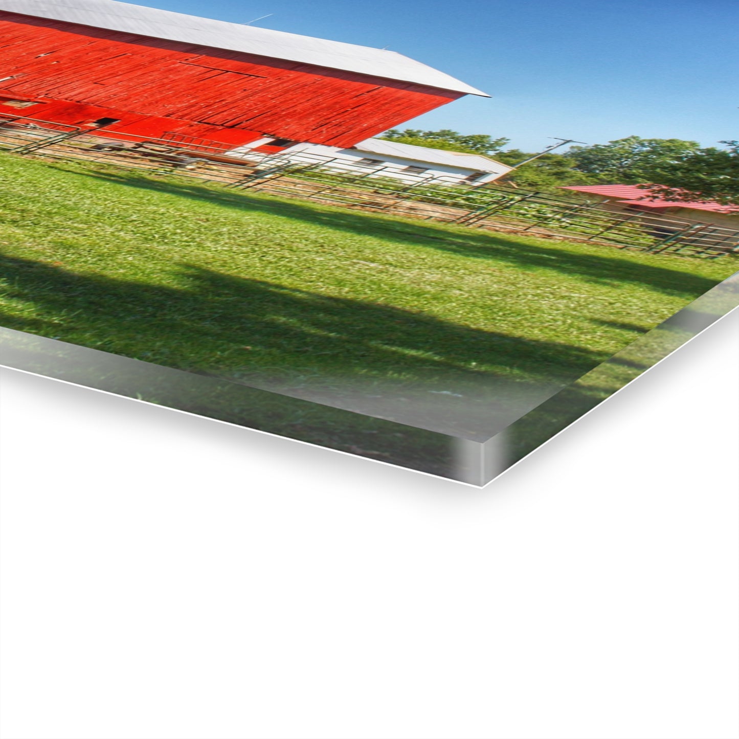 U R There Photography Harris Road Red Rustic Farmhouse Acrylic Wall Print