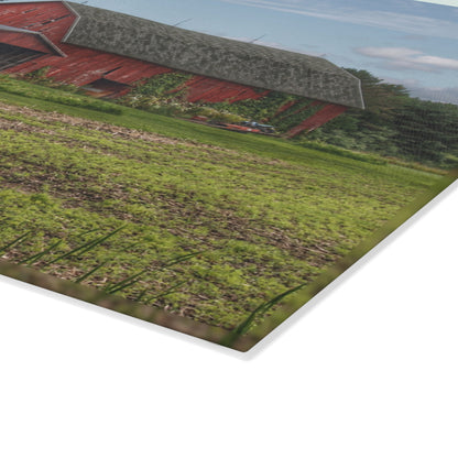 U R There Photography Murphy Lake Road Reds Rustic Farmhouse Tempered-Glass Cutting Board