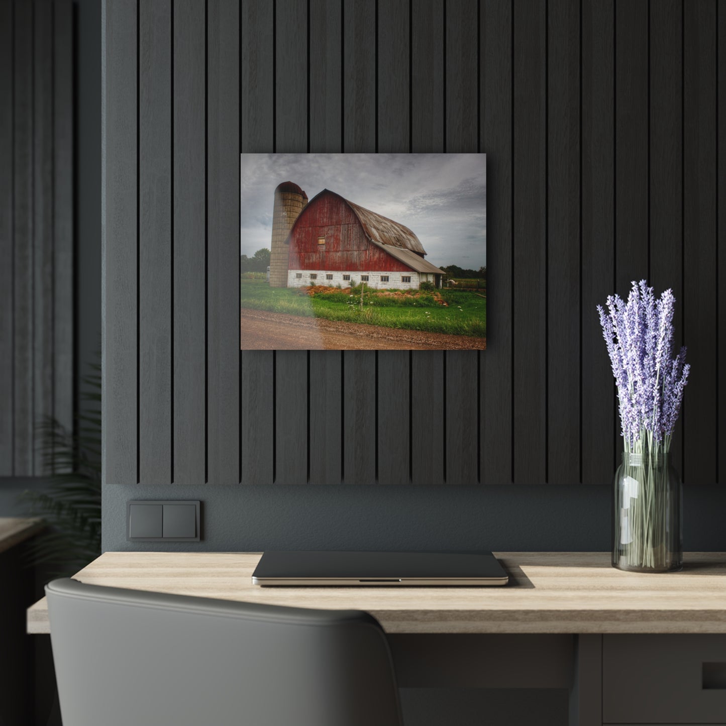 U R There Photography Washburn Road Red Rustic Farmhouse Acrylic Wall Print