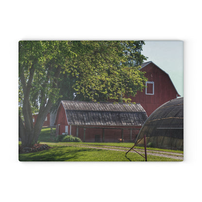 U R There Photography Hidden Reds Rustic Farmhouse Tempered-Glass Cutting Board