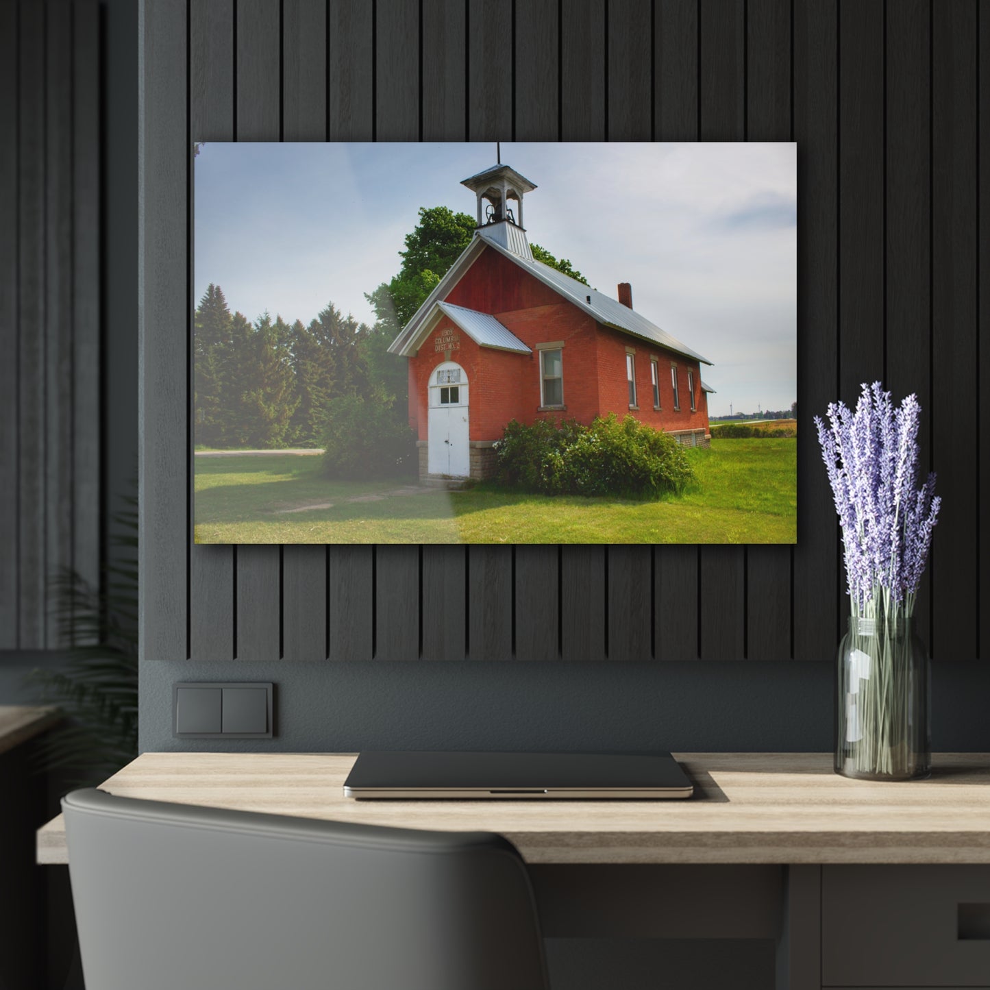 U R There Photography French Road Old Standard Schoolhouse I Rustic Farmhouse Acrylic Wall Print
