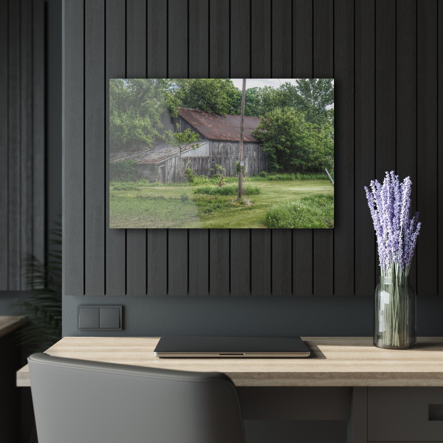 U R There Photography Frankenmuth Grey Saltbox Rustic Farmhouse Acrylic Wall Print