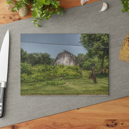 U R There Photography Vassar Road Hidden Grey I Rustic Farmhouse Tempered-Glass Cutting Board