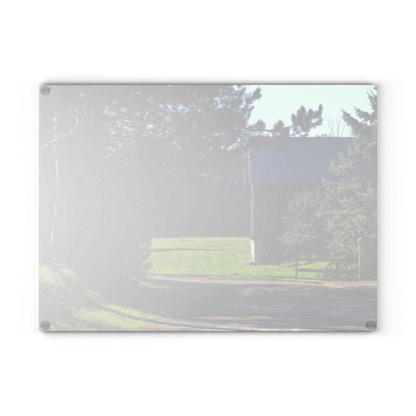 U R There Photography Hosner Road Hidden Grey Rustic Farmhouse Tempered-Glass Cutting Board