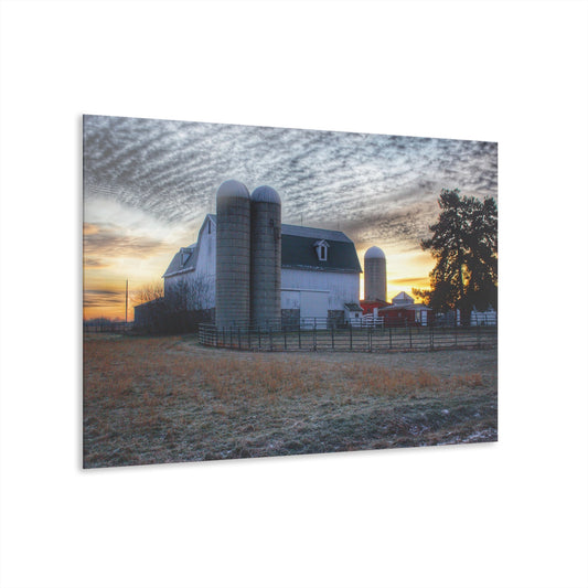 U R There Photography December Dawn on Clark Road Rustic Farmhouse Acrylic Wall Print