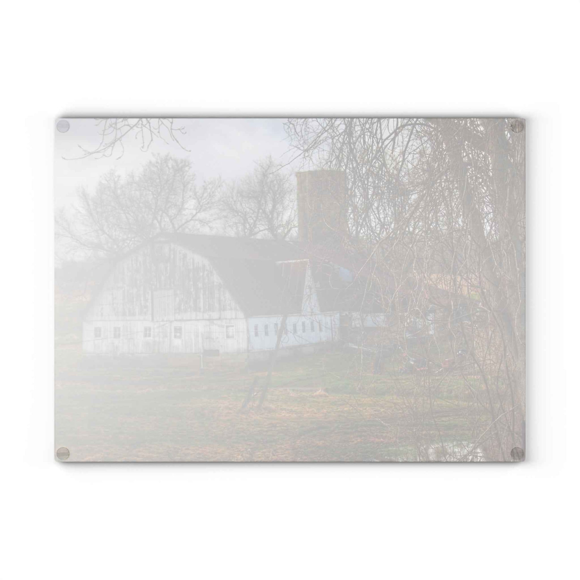 U R There Photography Otter Lake Road White Rustic Farmhouse Tempered-Glass Cutting Board