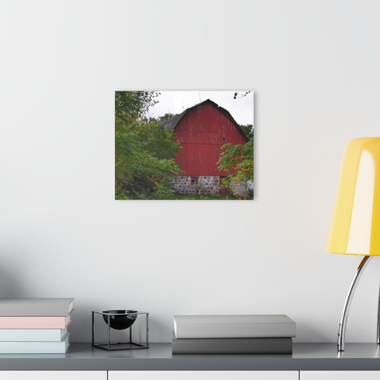 U R There Photography Brown Road Hidden Red II Rustic Farmhouse Acrylic Wall Print