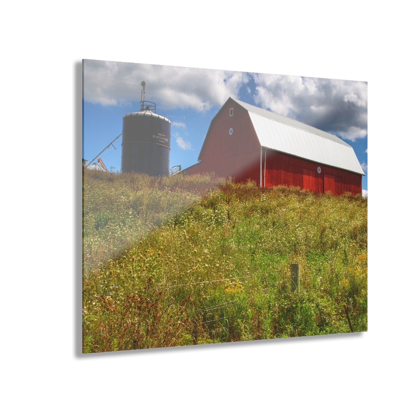U R There Photography South Henderson Road Hilltop Red I Rustic Farmhouse Acrylic Wall Print