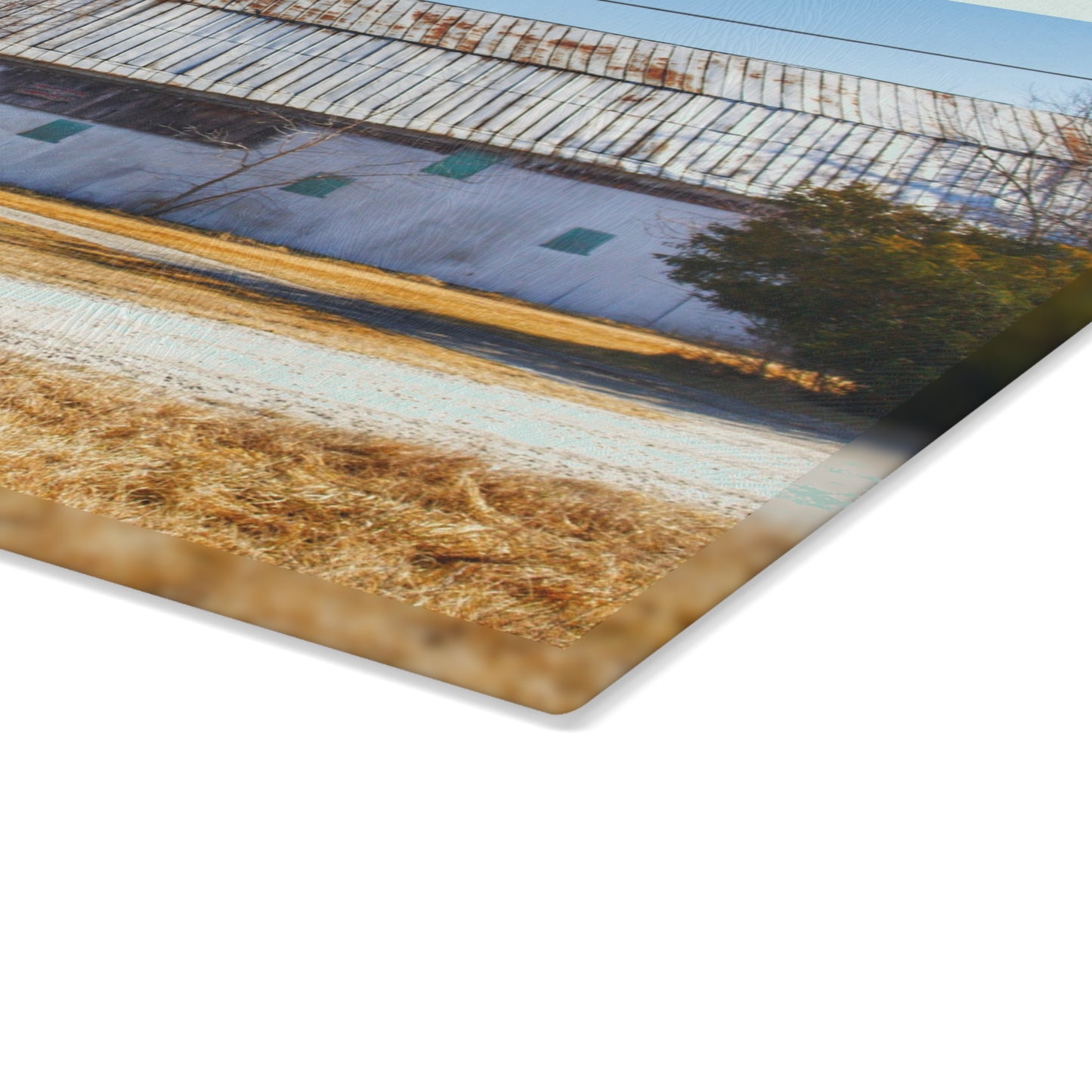 U R There Photography Indian Trail Rusted Reds II Rustic Farmhouse Tempered-Glass Cutting Board