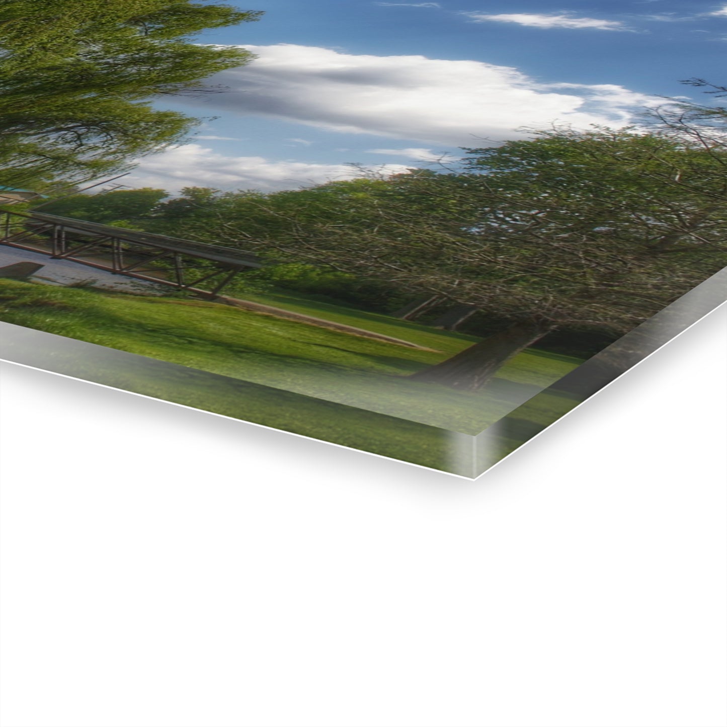 U R There Photography Cramton Park Bridge in Lapeer Rustic Farmhouse Acrylic Wall Print