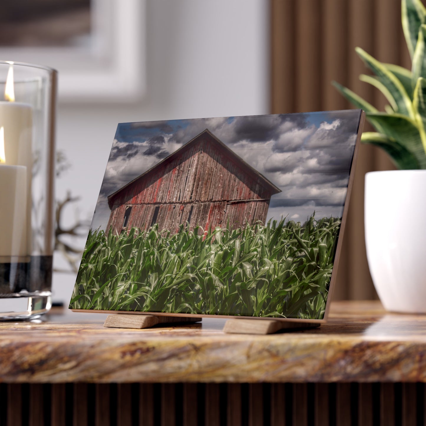 U R There Photography Above the July Corn Rustic Farmhouse Decorative Ceramic Tile