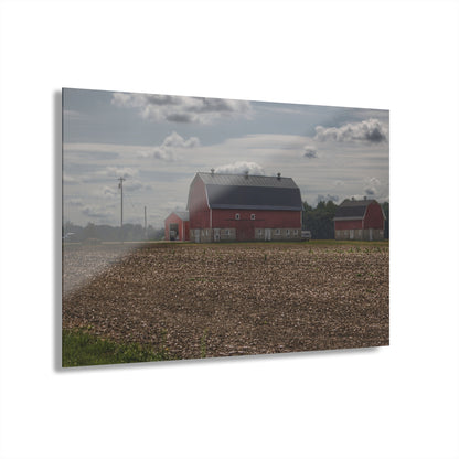 U R There Photography Wheeling Road Red Rustic Farmhouse Acrylic Wall Print