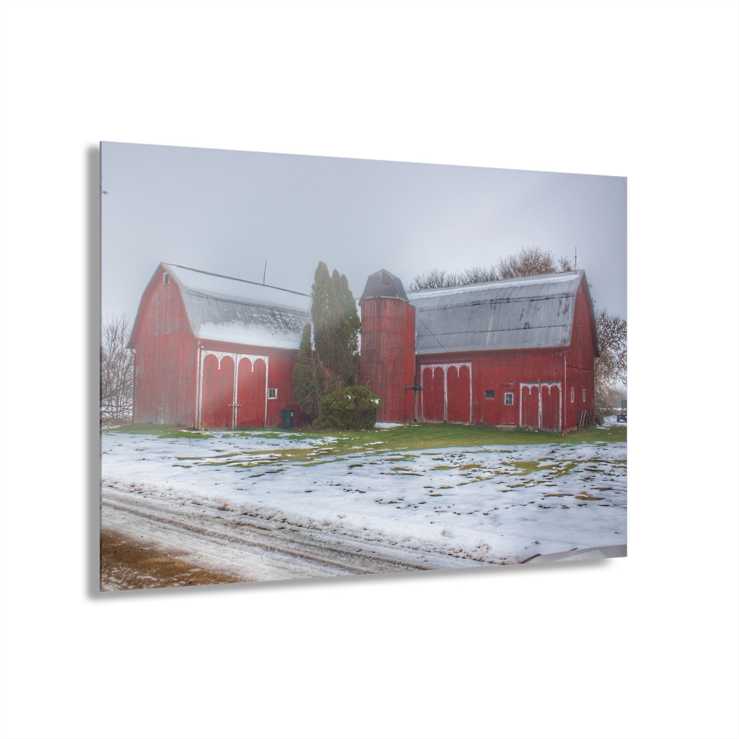 U R There Photography Holmes Road Red II Rustic Farmhouse Acrylic Wall Print 14 "x 11"