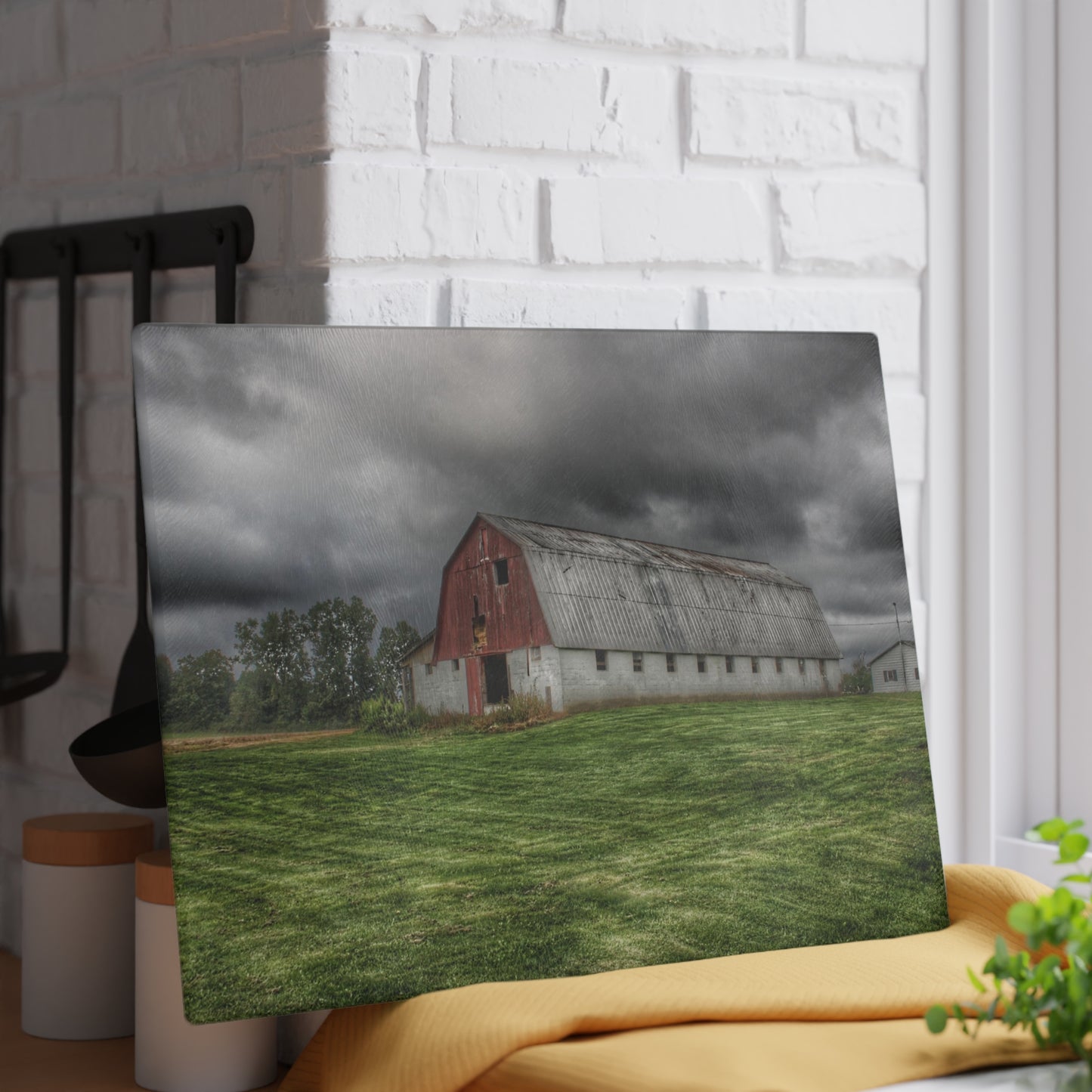 U R There Photography Peters Red Appaloosa I Rustic Farmhouse Tempered-Glass Cutting Board 8"x 11
