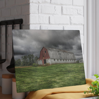 U R There Photography Peters Red Appaloosa I Rustic Farmhouse Tempered-Glass Cutting Board 8"x 11