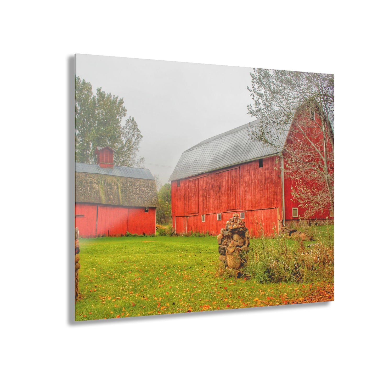 U R There Photography Cramton Road Reds I Rustic Farmhouse Acrylic Wall Print
