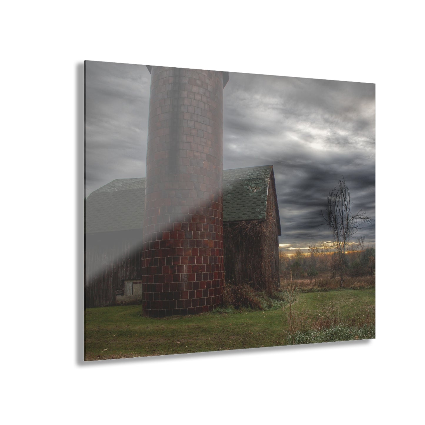 U R There Photography Pero Lake Road Grey II Rustic Farmhouse Acrylic Wall Print
