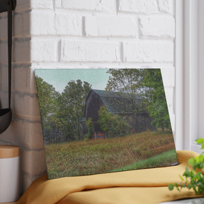 U R There Photography Metamora Road Grey Rustic Farmhouse Tempered-Glass Cutting Board