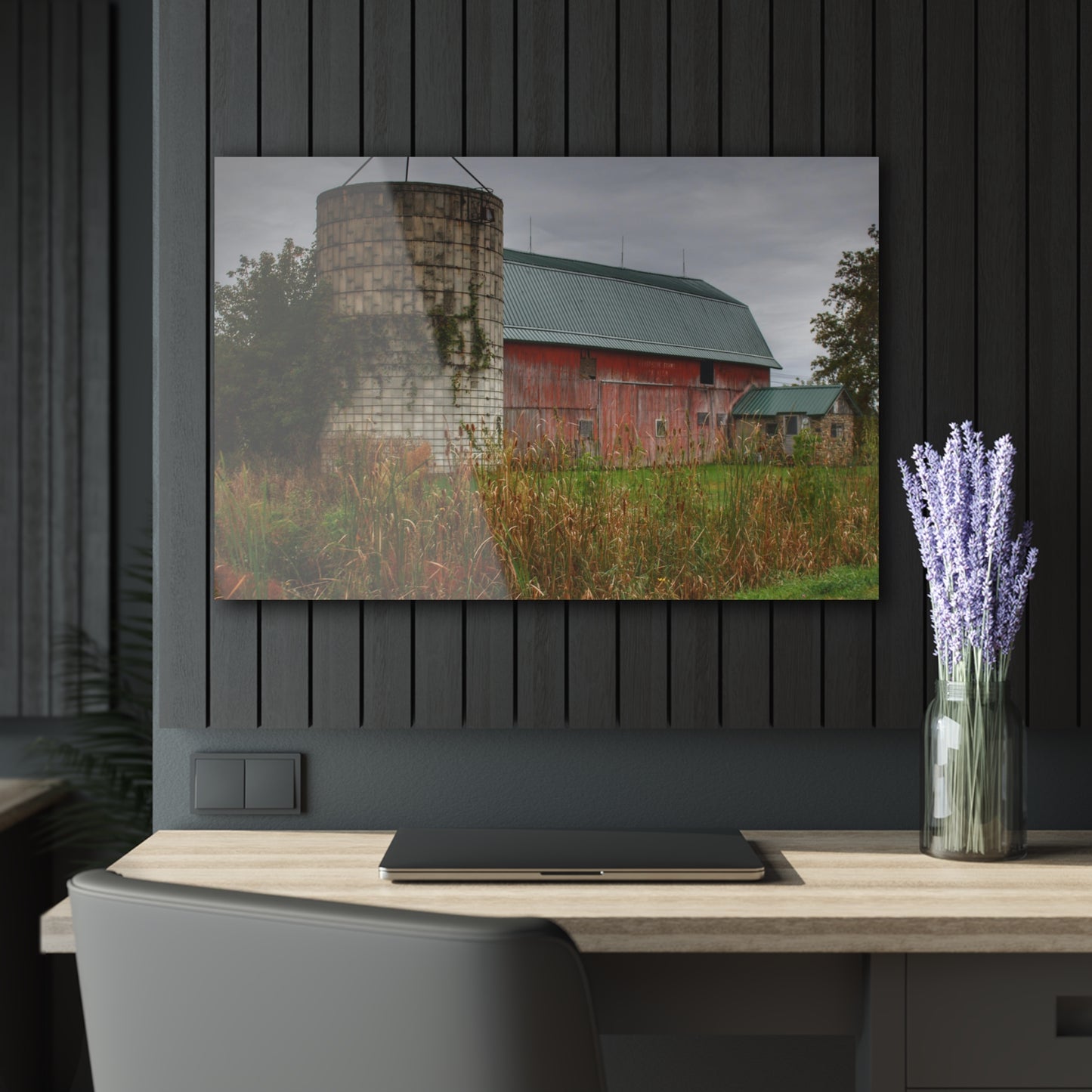 U R There Photography Plumb Creek Road Red II Rustic Farmhouse Acrylic Wall Print
