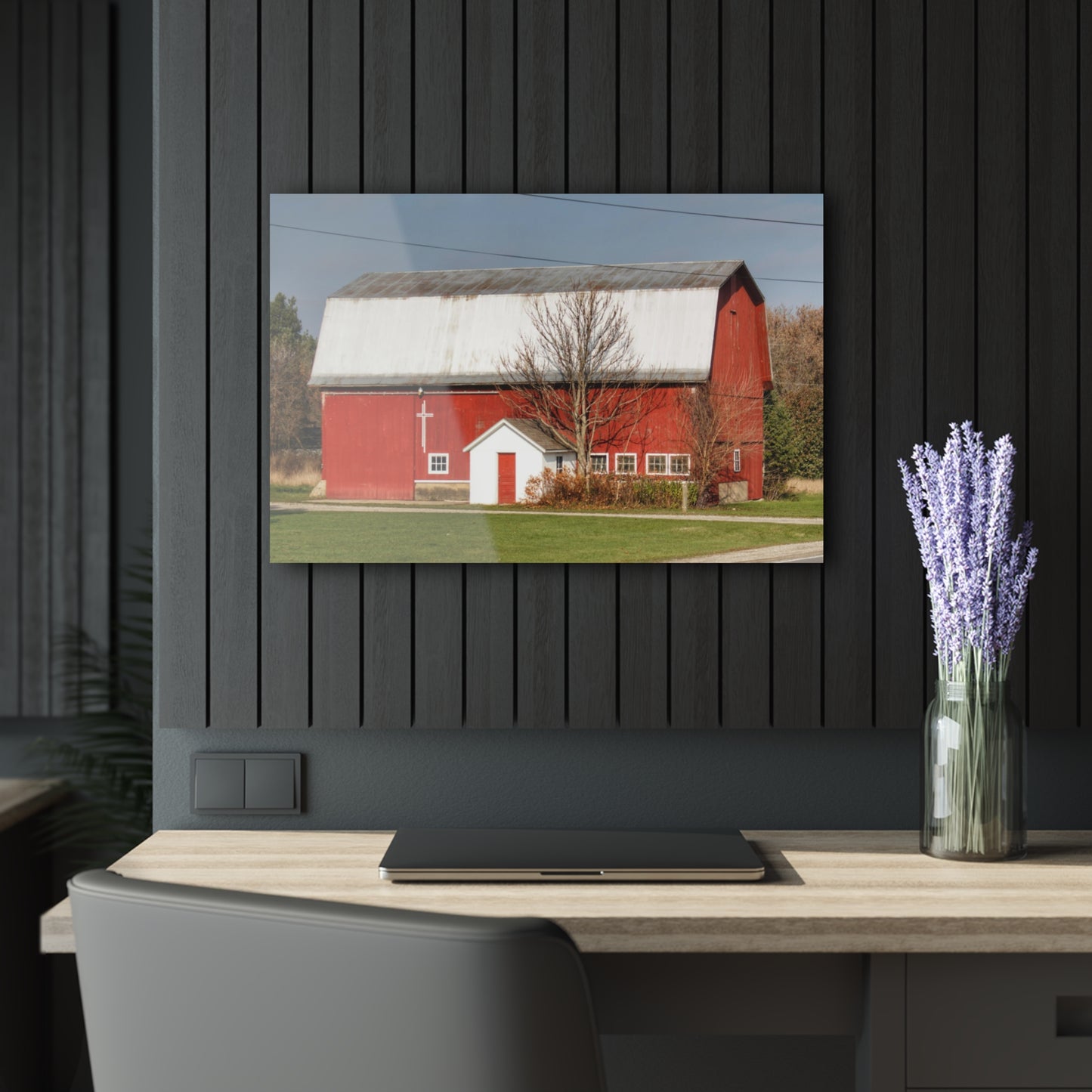 U R There Photography Bray Road Red I Rustic Farmhouse Acrylic Wall Print