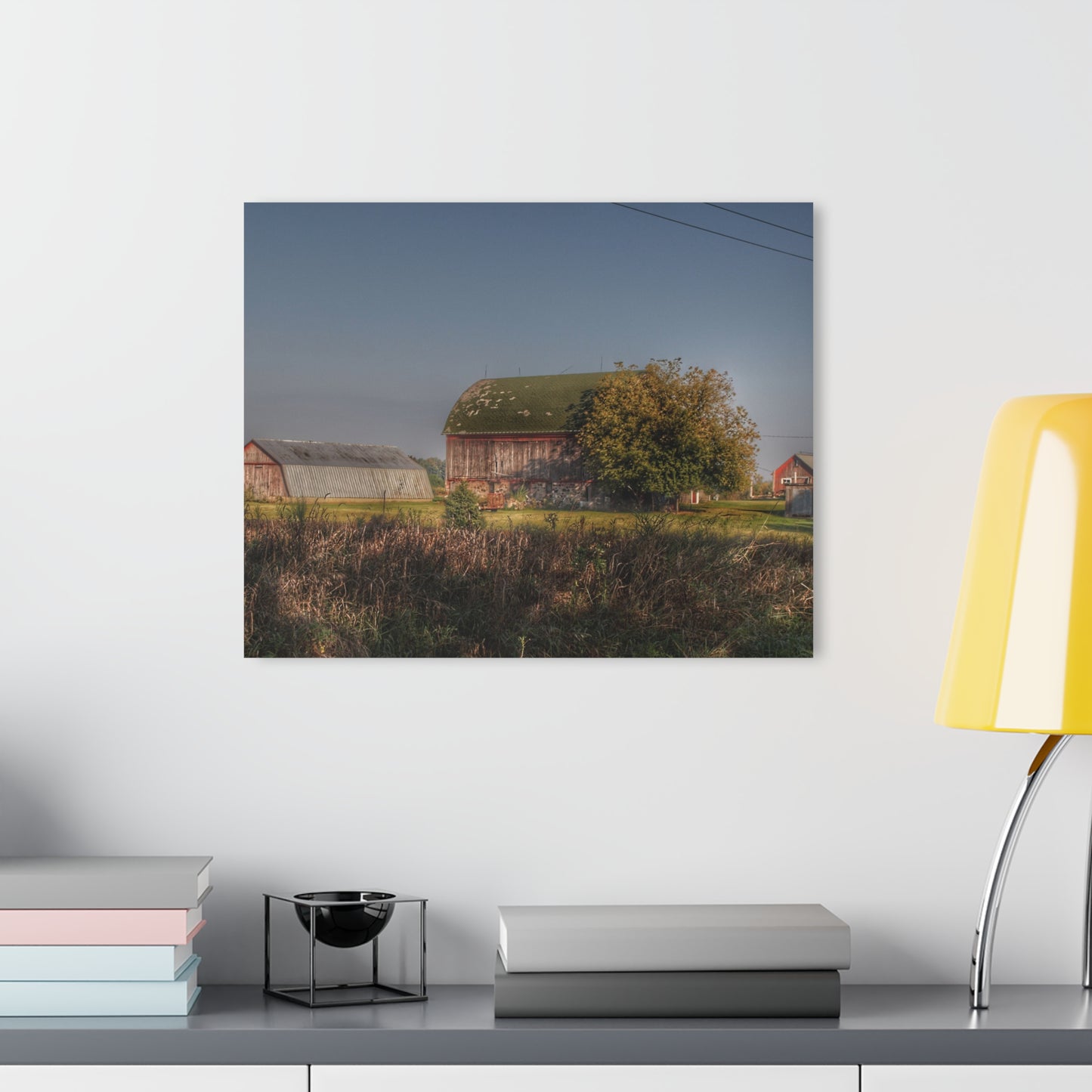 U R There Photography Summers Road Reds Rustic Farmhouse Acrylic Wall Print